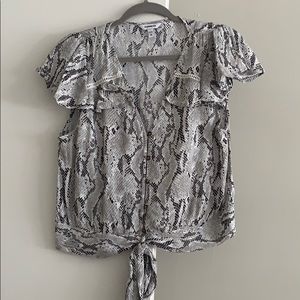 Express top with ruffle sleeves